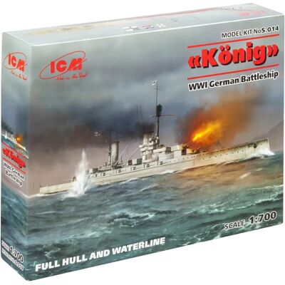 ICM Konig WWI deutsches Schlachtschiff Modellbausatz - 1:700 ICM Konig WWI deutsches Schlachtschiff Modellbausatz - 1:700