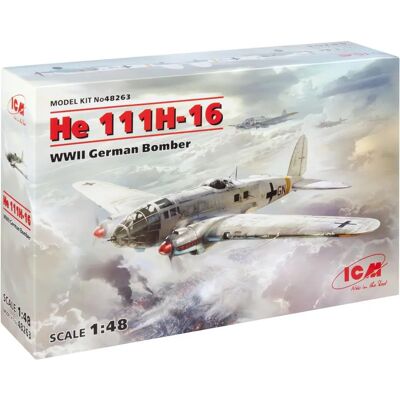 ICM Heinkel He-111H-16 WWII Bomber Modellbausatz - 1:48 ICM Heinkel He-111H-16 WWII Bomber Modellbausatz - 1:48