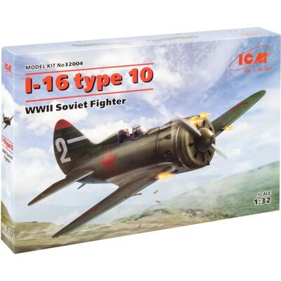 Kit de Modèle ICM I-16 Type 10 Chasseur Soviétique 2ème Guerre Mondiale 1:32 - Haute Détail - Publicité Kit de Modèle ICM I-16 Type 10 Chasseur Soviétique 2ème Guerre Mondiale 1:32 - Haute Détail - Publicité