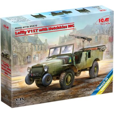 NIPPON ICM Laffly V15T Militärmodellbausatz - 1/35 Maßstab mit Hotchkiss NIPPON ICM Laffly V15T Militärmodellbausatz - 1/35 Maßstab mit Hotchkiss