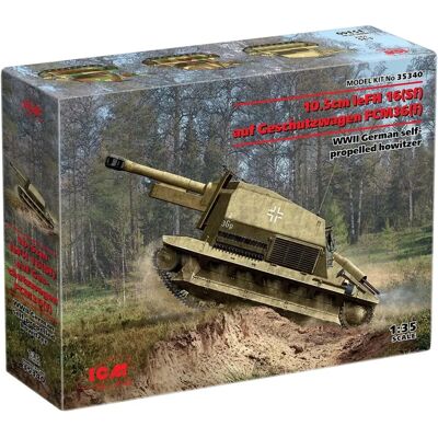 ICM leFH 16(Sf) auf Geschutzwagen FCM36(f) - Deutsches Selbstfahrlafette WWII - 1:35 ICM leFH 16(Sf) auf Geschutzwagen FCM36(f) - Deutsches Selbstfahrlafette WWII - 1:35