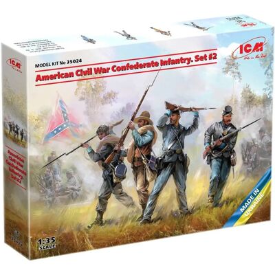 Ensemble d'Infanterie Confédérée ICM 2 - Figures Historiques - 1:35 - Publicité Ensemble d'Infanterie Confédérée ICM 2 - Figures Historiques - 1:35 - Publicité