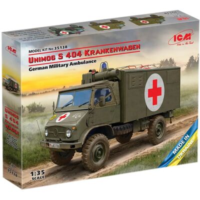 ICM Unimog S404 Krankenwagen Modell - 1/35 Skala - Deutsches Militärfahrzeug ICM Unimog S404 Krankenwagen Modell - 1/35 Skala - Deutsches Militärfahrzeug