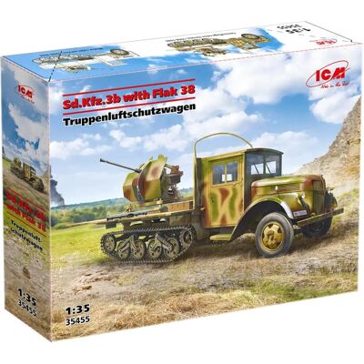 ICM Sd.Kfz.3b mit Flak 38 AA Geschütz Modellbausatz - 1:35 ICM Sd.Kfz.3b mit Flak 38 AA Geschütz Modellbausatz - 1:35