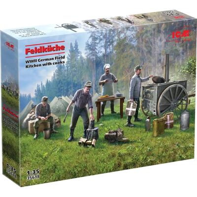 ICM WWII Deutsche Feldküche mit Köchen - Historische Figur ICM WWII Deutsche Feldküche mit Köchen - Historische Figur