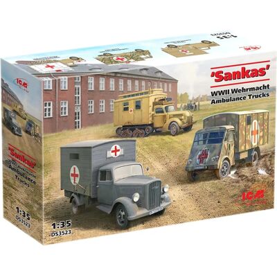 ICM Sankas WWII Wehrmacht Ambulance Trucks - Maßstab 1:35 ICM Sankas WWII Wehrmacht Ambulance Trucks - Maßstab 1:35