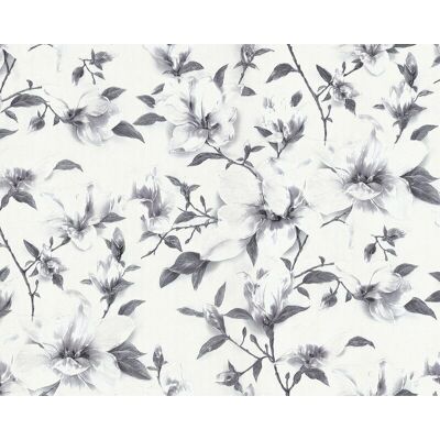 EDEM Papel Pintado Floral en Relieve - 9080-20 - Gran Patrón Blanco Plata EDEM Papel Pintado Floral en Relieve - 9080-20 - Gran Patrón Blanco Plata