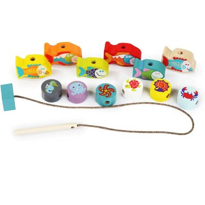 Cubika Jeu de Perles à Enfiler - Poissons en Bois Educatif - Publicité Cubika Jeu de Perles à Enfiler - Poissons en Bois Educatif - Publicité