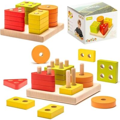 Cubika Holz-Formensortierer - 16-teiliges Lehrspielzeug Cubika Holz-Formensortierer - 16-teiliges Lehrspielzeug