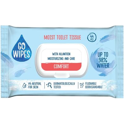 GoWipes Comfort - Vochtige toiletpapier voor gevoelige huid - 44 stuks GoWipes Comfort - Vochtige toiletpapier voor gevoelige huid - 44 stuks