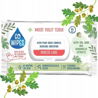 GoWipes Procto Care - Vochtig doekjes voor gevoelige huid 44 stuks GoWipes Procto Care - Vochtig doekjes voor gevoelige huid 44 stuks