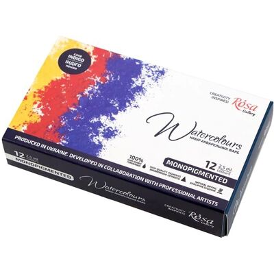 Rosa Gallery Watercolour Monopigmented 12 Pan Paint Set - Watercolour Paint Set Rosa Gallery Watercolour Monopigmented 12 Pan Paint Set - Watercolour Paint Set