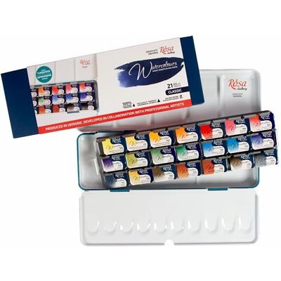 Rosa Gallery Watercolour 21 Pan Classic Set - Watercolour Paint Set Rosa Gallery Watercolour 21 Pan Classic Set - Watercolour Paint Set