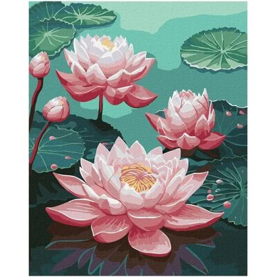 Ideyka - Lys roses 40x50cm - Lys roses - Kit de peinture par numéros - Publicité Ideyka - Lys roses 40x50cm - Lys roses - Kit de peinture par numéros - Publicité