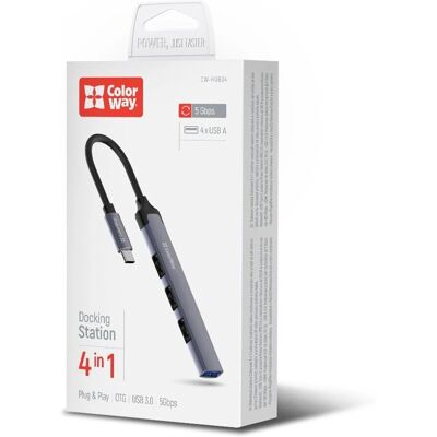 COLORWAY - CW-HUB04 - USB-C - USB2.0x3/USB3.0 - USB-Hub COLORWAY - CW-HUB04 - USB-C - USB2.0x3/USB3.0 - USB-Hub