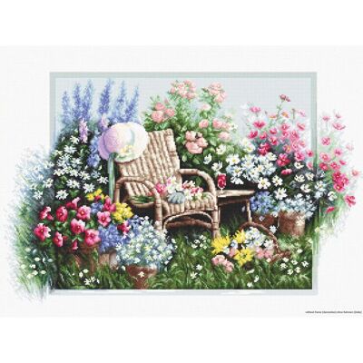 Luca-S Kwiatowy Ogród Zestaw Haftu Krzyżykowego - 43x28cm Luca-S Kwiatowy Ogród Zestaw Haftu Krzyżykowego - 43x28cm