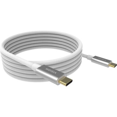 Câble USB-C Vision 4m - Supporte 10Gbps - Blanc - Publicité Câble USB-C Vision 4m - Supporte 10Gbps - Blanc - Publicité