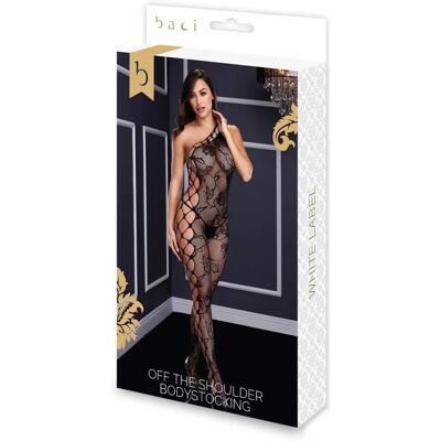 Baci Lingerie Bodystocking χωρίς ώμους - Μία διάσταση, μαύρο Baci Lingerie Bodystocking χωρίς ώμους - Μία διάσταση, μαύρο