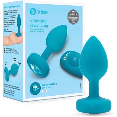 Plug Anal Vibrant b-Vibe Turquoise - Télécommande - Petit Plug Anal Vibrant b-Vibe Turquoise - Télécommande - Petit