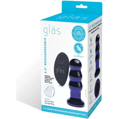 Gläs Plug Anale Vibrant à Distance - 8,9cm Gläs Plug Anale Vibrant à Distance - 8,9cm