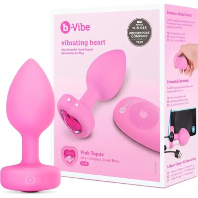 b-Vibe Plug Anal Vibrante en Forma de Corazón rosa b-Vibe Plug Anal Vibrante en Forma de Corazón rosa
