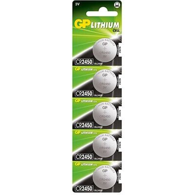 GP Batterien CR2450 Lithium Knopfzelle - 5er Pack GP Batterien CR2450 Lithium Knopfzelle - 5er Pack