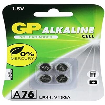 GP Batteries LR44 nappiparisto - 4 kpl - Alkaline - Harmaa GP Batteries LR44 nappiparisto - 4 kpl - Alkaline - Harmaa
