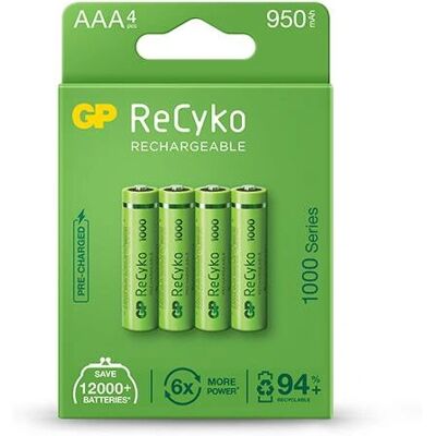 Pile rechargeable NiMH AAA de GP Batteries - 950mAh - Publicité Pile rechargeable NiMH AAA de GP Batteries - 950mAh - Publicité