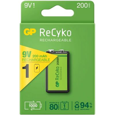 GP Batteries 6LR661 Bateria recarregável 9V - Alta capacidade e durável GP Batteries 6LR661 Bateria recarregável 9V - Alta capacidade e durável
