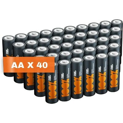 PeakPower LR6 AA Alcaline - Pack de 40 - Pile 1,5V - Publicité PeakPower LR6 AA Alcaline - Pack de 40 - Pile 1,5V - Publicité