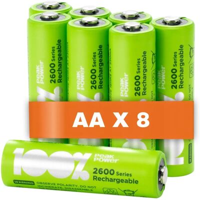 100 % PeakPower - AA NiMH LR06 - 2300 mAh - Batterie - Publicité 100 % PeakPower - AA NiMH LR06 - 2300 mAh - Batterie - Publicité