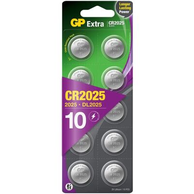 Piles bouton GP Xtra CR2025 - 10 Unités - Publicité Piles bouton GP Xtra CR2025 - 10 Unités - Publicité