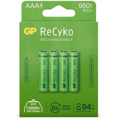 GP Batteries ReCyko Uppladdningsbara AAA NiMH-batterier GP Batteries ReCyko Uppladdningsbara AAA NiMH-batterier