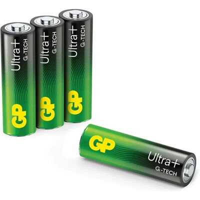 Batteria alcalina GP Batteries Ultra Plus AA - Alta potenza, confezione da 4 Batteria alcalina GP Batteries Ultra Plus AA - Alta potenza, confezione da 4