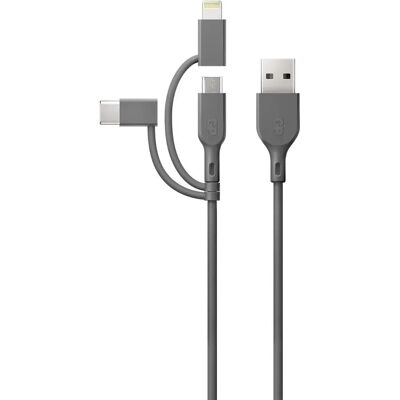 GP Batteries USB-kabel - 1m Grå - Stödjer snabbladdning GP Batteries USB-kabel - 1m Grå - Stödjer snabbladdning