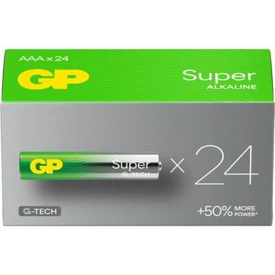 GP Batteries GP Super G-Tech AAA Alkaline Batteries - 24 Pack GP Batteries GP Super G-Tech AAA Alkaline Batteries - 24 Pack