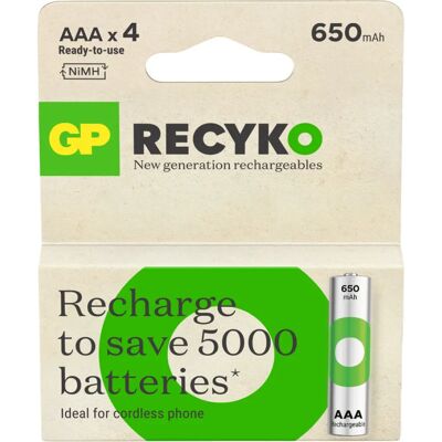 Huishoudbatterij GP Batteries ReCyko Pro GPRCK65AAA082C2 - Oplaadbare AAA NiMH Huishoudbatterij GP Batteries ReCyko Pro GPRCK65AAA082C2 - Oplaadbare AAA NiMH