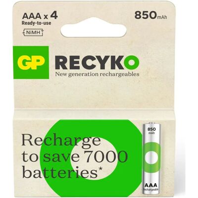 GP Batteries ReCyko Pro AAA Rechargeable Battery - Household, NiMH, 850mAh GP Batteries ReCyko Pro AAA Rechargeable Battery - Household, NiMH, 850mAh
