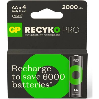 GP Batteries ReCyko Pro GPRCP200AA167C4 - Bateria domowa wielokrotnego ładowania AA NiMH GP Batteries ReCyko Pro GPRCP200AA167C4 - Bateria domowa wielokrotnego ładowania AA NiMH
