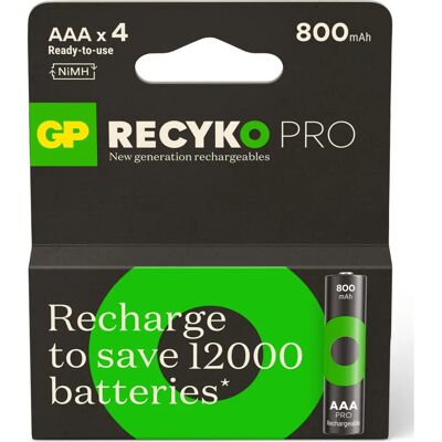 GP Batteries ReCyko Pro Micro AAA Oplaadbare Batterij - 800mAh GP Batteries ReCyko Pro Micro AAA Oplaadbare Batterij - 800mAh