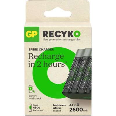 GP Batteries M452 USB-Ladegerät - 4 x AA 2600mAh GP Batteries M452 USB-Ladegerät - 4 x AA 2600mAh