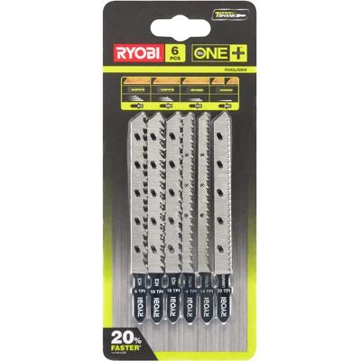 Ryobi RAK6JSBW T-Shank Jigsaw Blade Set - 6 Pieces Ryobi RAK6JSBW T-Shank Jigsaw Blade Set - 6 Pieces