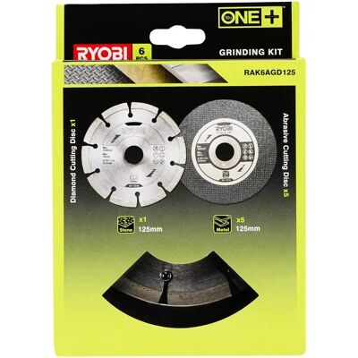 Kit Meuleuse Angle Ryobi RAK6AGD125 - Disques 125mm - Publicité Kit Meuleuse Angle Ryobi RAK6AGD125 - Disques 125mm - Publicité