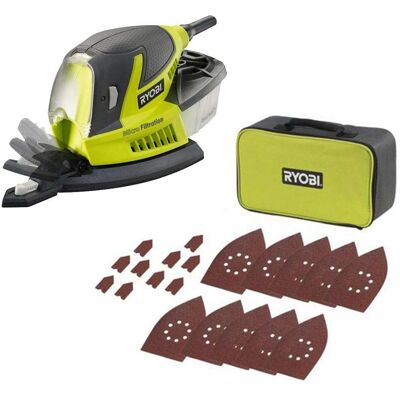 Ryobi Dreieckschleifer 100W - 20 Schleifblätter - Zufallsmotor Ryobi Dreieckschleifer 100W - 20 Schleifblätter - Zufallsmotor