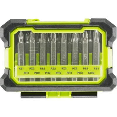 Ensemble de 15 embouts de tournevis Ryobi RAK15MSD - Vert et Noir - Publicité Ensemble de 15 embouts de tournevis Ryobi RAK15MSD - Vert et Noir - Publicité