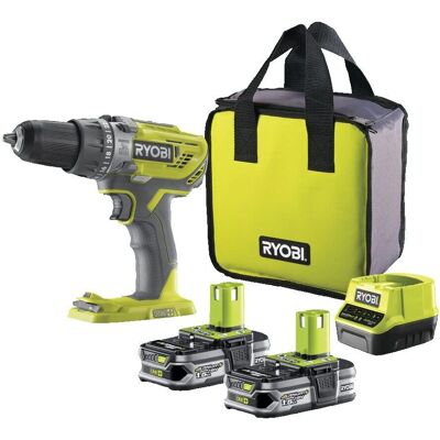 Ryobi R18PD3-215S Bohrmaschine - 2 Batterien, Schnellladegerät Ryobi R18PD3-215S Bohrmaschine - 2 Batterien, Schnellladegerät