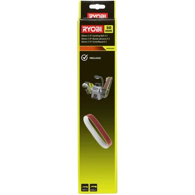 Ryobi BSS50A5 - Ensemble de 5 bandes abrasives 50mm x 686mm, grain 80 Ryobi BSS50A5 - Ensemble de 5 bandes abrasives 50mm x 686mm, grain 80