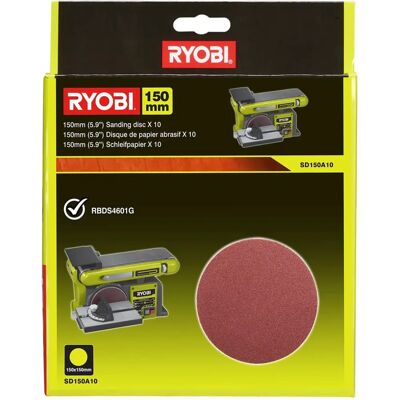 Ryobi SD150A10 - 10 Abrasive Discs 150mm Grit 80 Ryobi SD150A10 - 10 Abrasive Discs 150mm Grit 80
