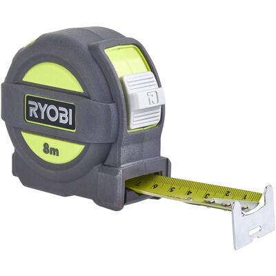 RYOBI 8m Maßband - Robust, Kompakt & Präzise RYOBI 8m Maßband - Robust, Kompakt & Präzise