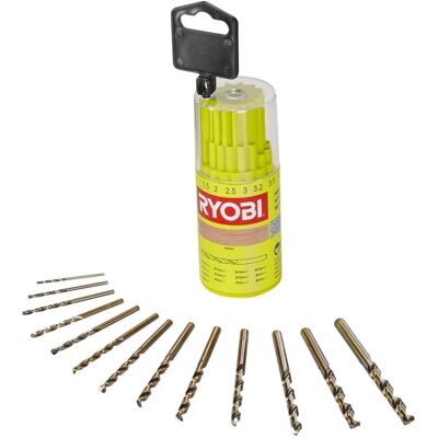 Ryobi RAK13HSS - 13-delars HSS-borrset för metall och trä Ryobi RAK13HSS - 13-delars HSS-borrset för metall och trä